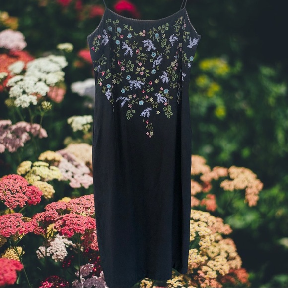 90s Floral embroidered dress - Picture 3 of 3